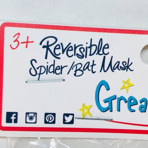 New w/Tag-Great Pretenders Reversible Spider/Bat Mask - Picture 8 of 11